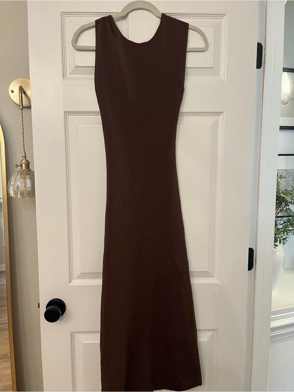 Zara Dark Brown Backless Midi Dress size M